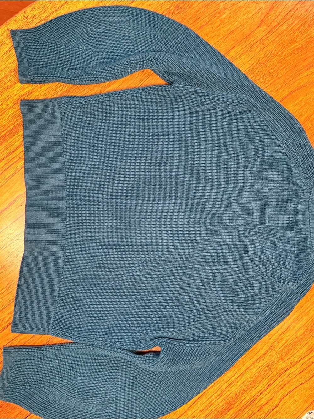 COS Teal Ribbed Button-Front Cardigan - Picture 2 of 4